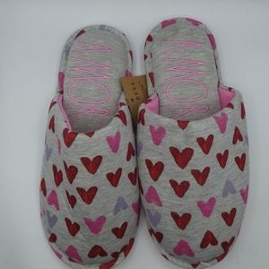 RAE DUNN Women’s Slippers Multi Color Heart Print Cushioned